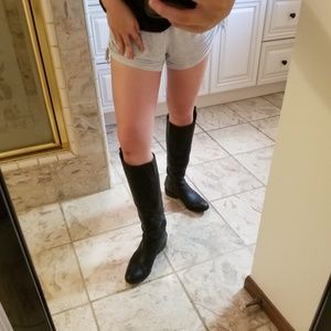 SAM EDELMAN BLACK PADDY LEATHER RIDING BOOTS SZ 7